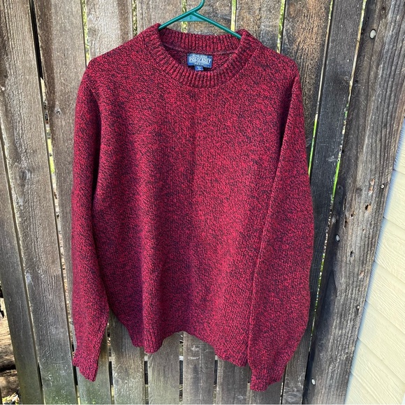 Lands’ End Men’s Vintage Ragg Wool Crewneck Chunky Knit Pullover Sweater Sz L - Picture 5 of 9